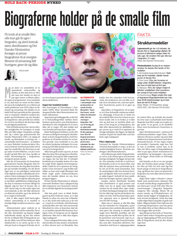 Biograferne holder på de smalle film